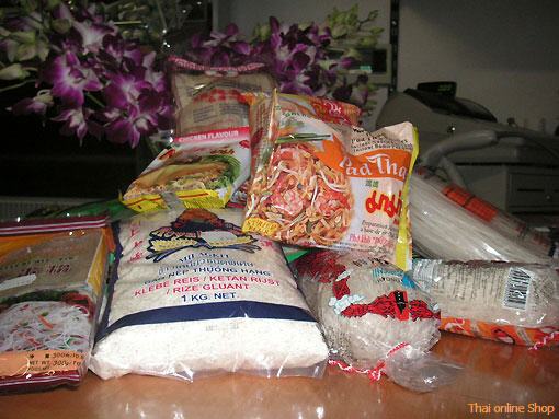 Thai-Reis, Nudeln, Glasnudeln und Instant Nudeln